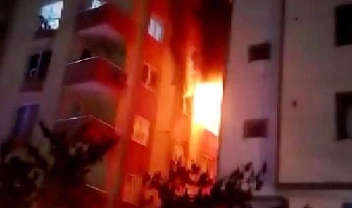 7 katlı apartmanda korkutan yangın