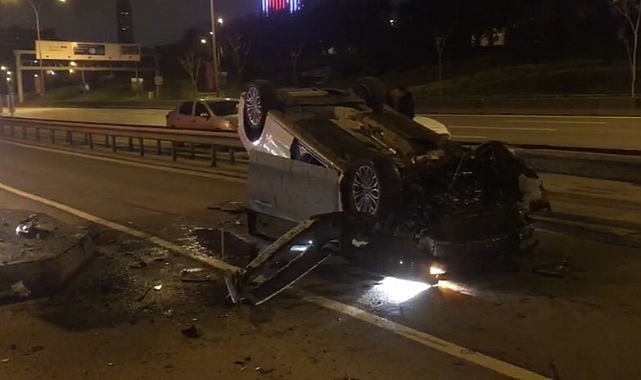 Alkollü sürücünün otomobili takla attı