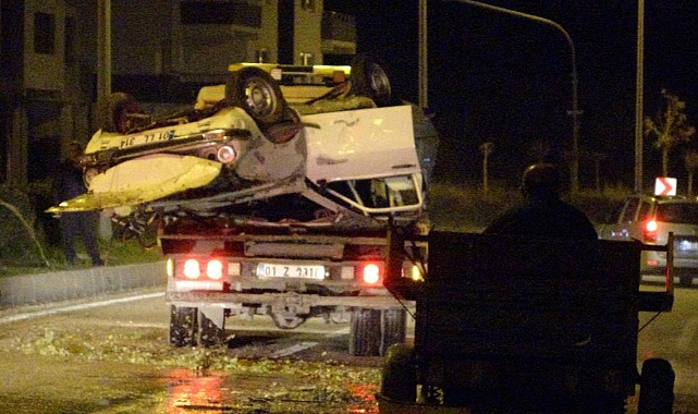 Direksiyon hakimiyetini kaybeden sürücü taklalar attı