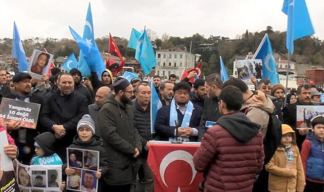 Sarıyer'de Çin başkonsolosluğu önünde eylem