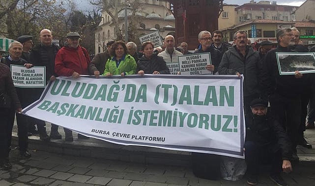Uludağ'da Alan Başkanlığı'na 'Hayır' eylemi