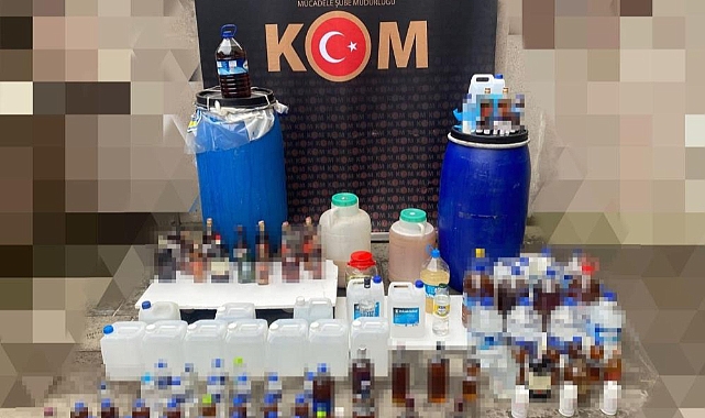 Yılbaşı öncesi yüzlerce litre sahte alkol ele geçirildi