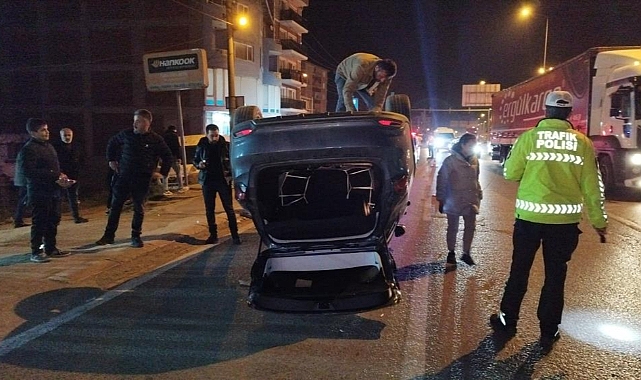 Bursa'da takla atan otomobildeki 3 kişi kayıplara karıştı