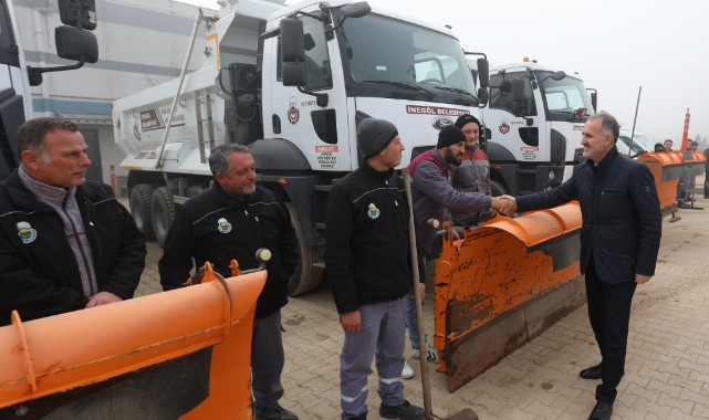 İnegöl Belediyesi ekipleri kar yağışına hazır