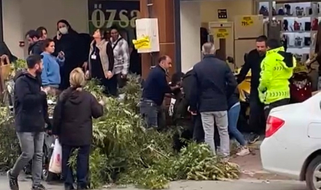 Kaldırımda yürüyen kadın hayatının şokunu yaşadı