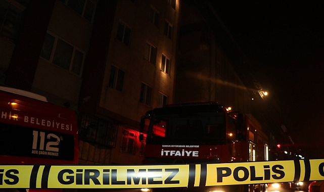 Samsun'da 4 katlı binada yangın paniği!