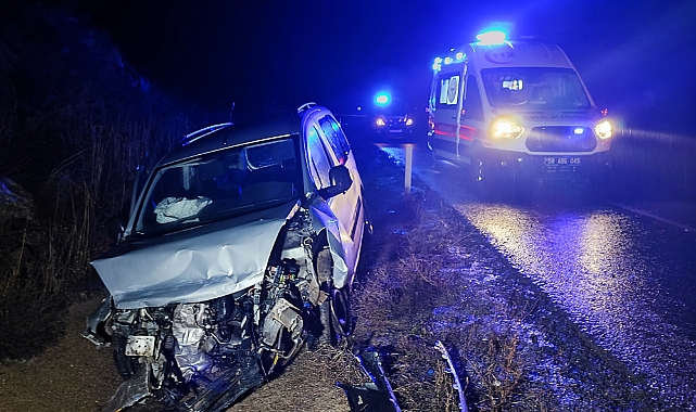 Yoldan çıktı, su kanalına düştü