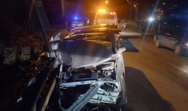 Alkollü sürücü bariyerlere çarparak durabildi