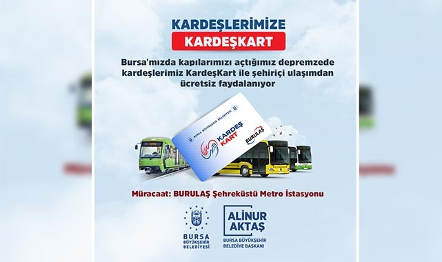 Bursa'da ulaşım depremzedelere ücretsiz