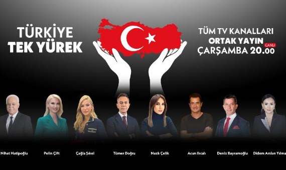Depremzedelere yardım için tüm kanallarda ortak yayın