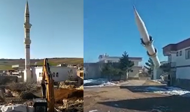 Diyarbakır'da 3 caminin minaresi yıkıldı