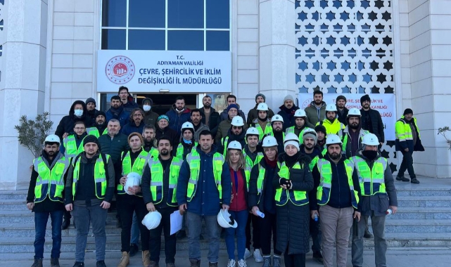 İMO Bursa şubesi üyeleri hasar tespiti için Adıyaman'da