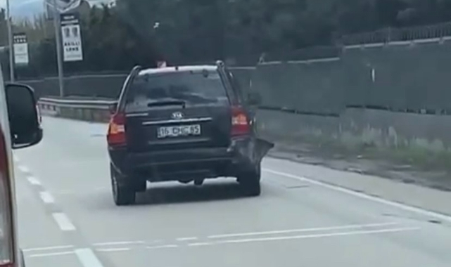 Bursa trafiğinde şaşırtan görüntü
