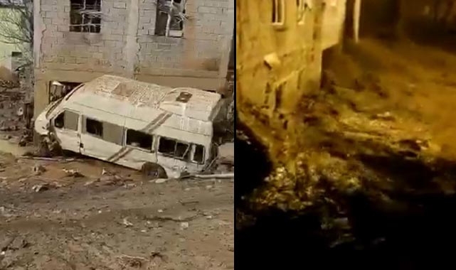Sulama göleti patladı: Sel suları mahalleyi yuttu