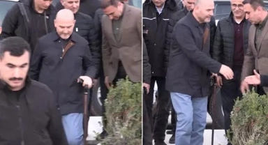 Süleyman Soylu elinde bastonla görüntülendi
