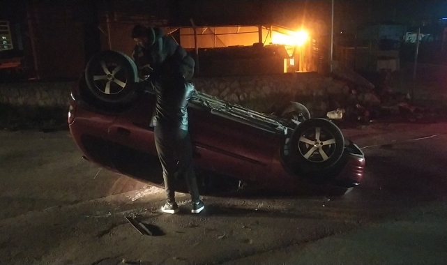 Takla atan araçtan mucize kurtuluş