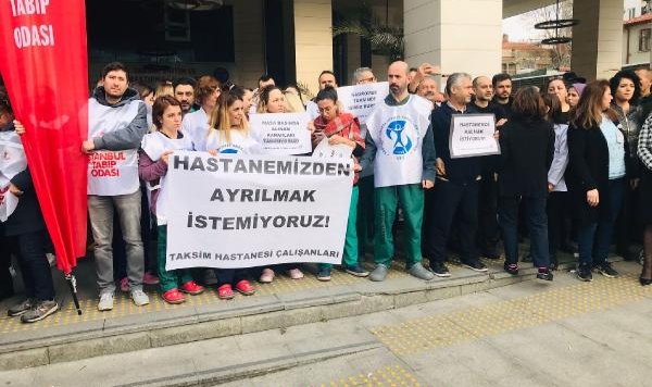 Taksim Hastanesi'nde Cerrahpaşa protestosu
