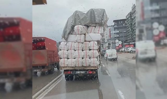 Bursa'da tehlikeli taşımacılık kamerada