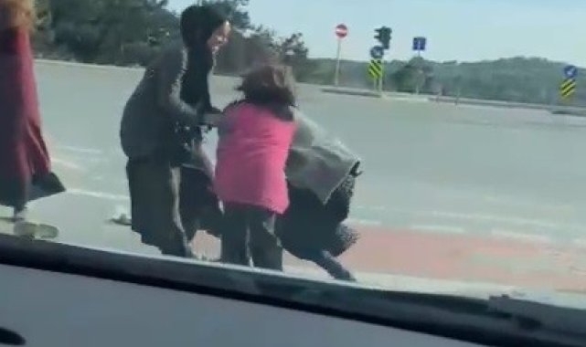 Çocuklar ve kadınlar birbirlerine girdi!