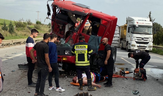 İki TIR’ın çarpıştığı kazada 1 kişi yaralandı