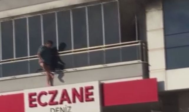 İzmir’de korkutan yangın! Balkonda mahsur kaldı