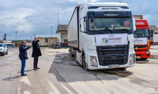 Karacabey'den deprem bölgelerine yardım TIR'ları gitmeye devam ediyor