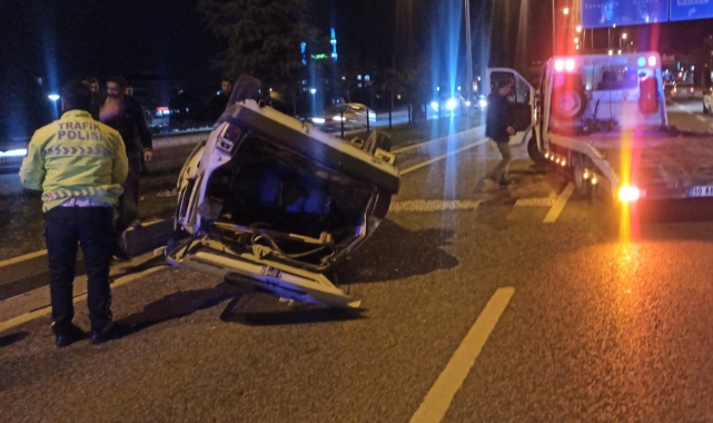 Kontrolden çıkan otomobil takla attı: 1 yaralı
