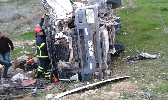 Kütahya'da beton mikseri devrildi: 1 yaralı