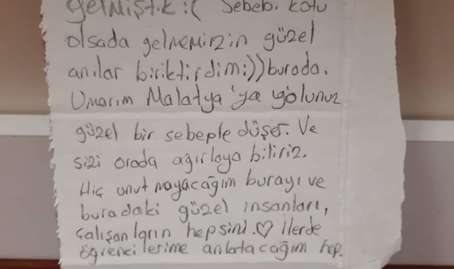 Memleketine dönen depremzededen duygulandıran not