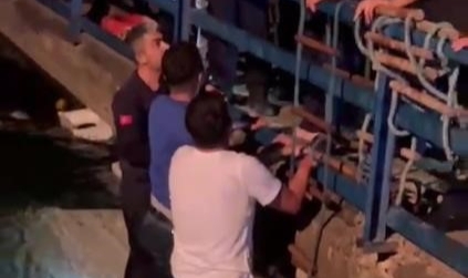 Minibüs sulama kanalına düştü