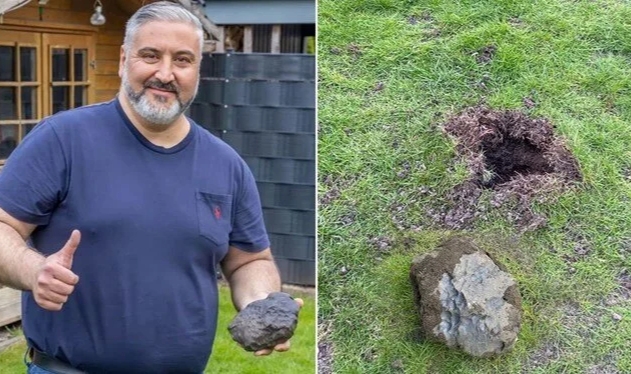 Almanya'da Türk ailenin bahçesine göktaşı düştü