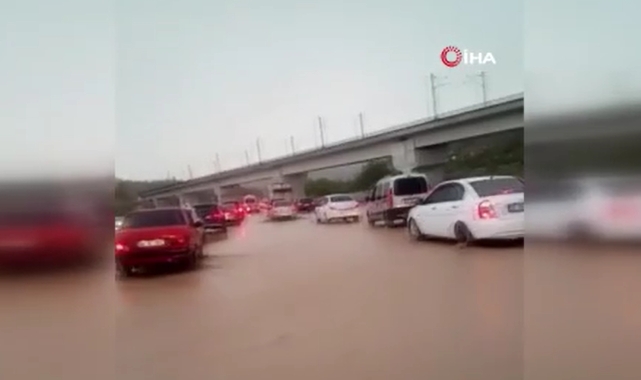 Ankara-Kırıkkale yolunda sel