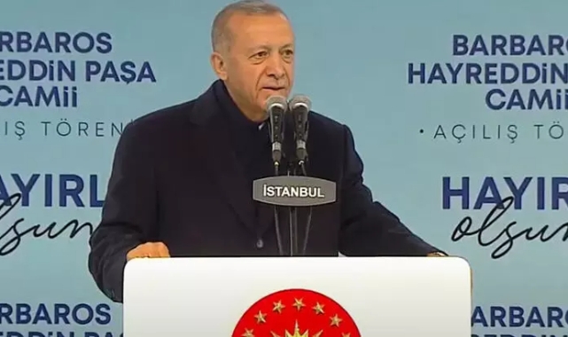 Cumhurbaşkanı Erdoğan Barbaros Hayreddin Paşa Camii açılışında