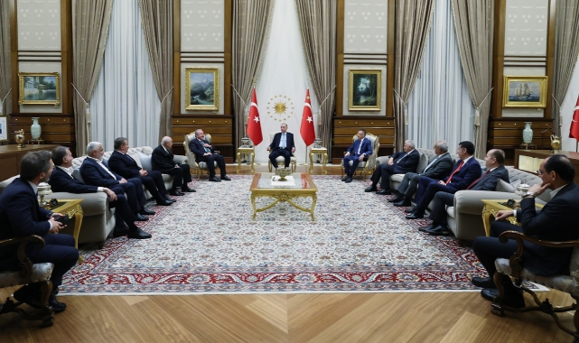 Erdoğan, Cumhur İttifakı liderlerini Külliye'de kabul etti