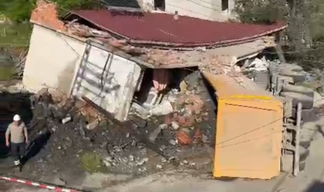 Freni patlayan kamyon evi yıktı