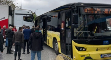 İETT otobüsü ile kamyonla çarpıştı