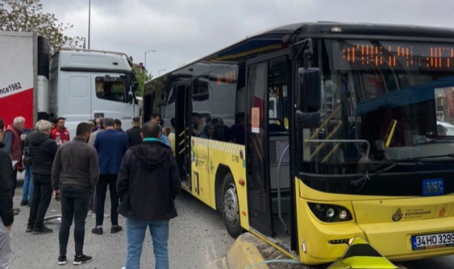 İETT otobüsü ile kamyonla çarpıştı