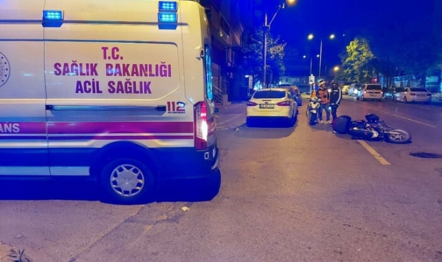 Otomobil sürücüsü kuryeye çarpıp kaçtı