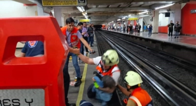 Raylara giren tavuk metro seferlerini aksattı