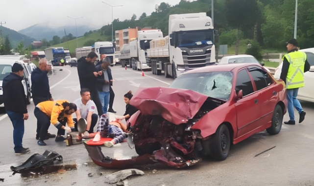 Samsun'da otomobil ile tır çarpıştı: 1 yaralı