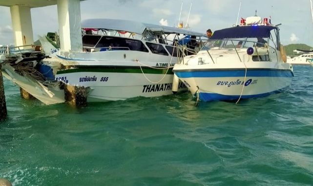 Tayland'da turistleri taşıyan sürat teknesi deniz fenerine çarptı