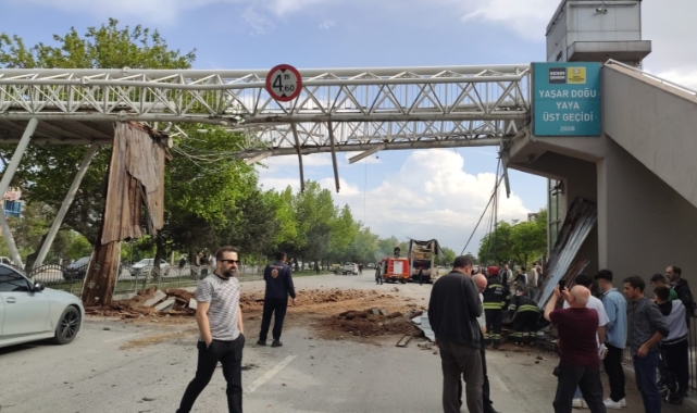 Vincin çarptığı üst geçitteki çocuk yaralandı