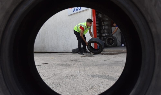 Atık lastikler ekonomiye kazandırılıyor