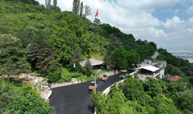 Bursa'da bayram tatili öncesi Uludağ yolu çalışması sürüyor