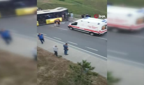 İETT otobüsü 7 metre yükseklikten alt yola düştü