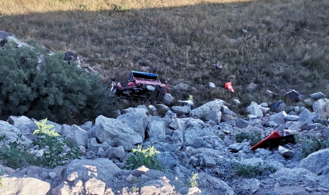 Kayseri'de motosiklet uçurumdan yuvarlandı