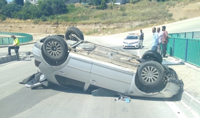 Kontrolden çıkan otomobil takla attı: 1 yaralı
