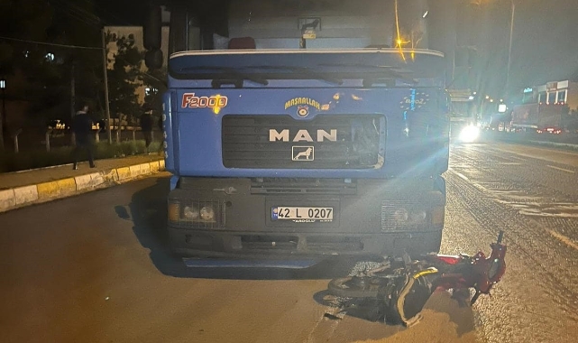 Konya'da tır motosiklete çarptı: 1 yaralı