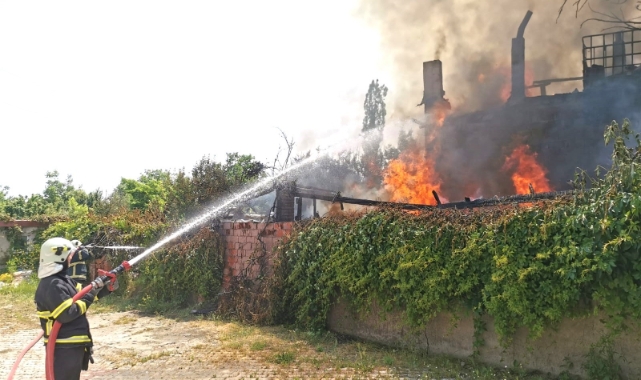 Kütahya'daki yangında bağ evi ve depo kül oldu