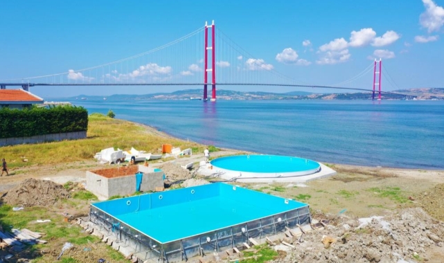Lapseki’de Aqua Park projesinin çalışmaları sürüyor